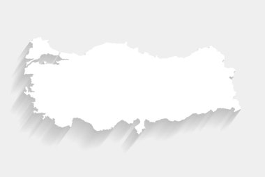 Türkiye Haritası gri arka plan üzerinde beyaz, vektör