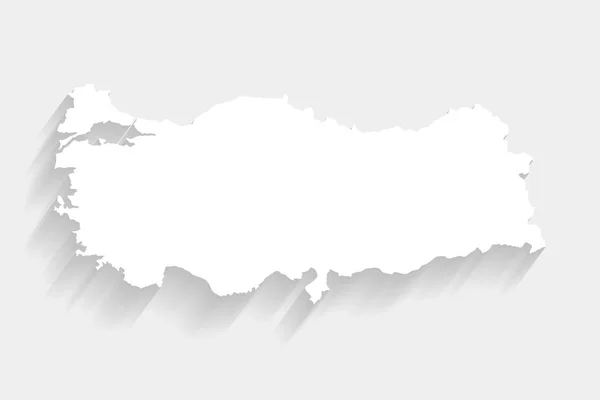 Branco Turquia mapa em fundo cinza, vetor —  Vetores de Stock