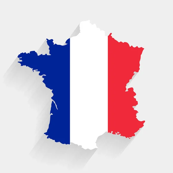 Mapa de la bandera de Francia sobre fondo gris, vector — Vector de stock