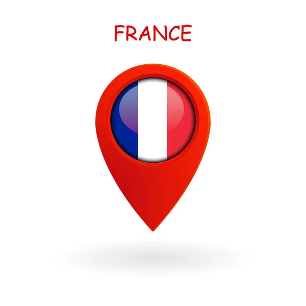 Ubicación Icono para Bandera de Francia, Vector — Vector de stock