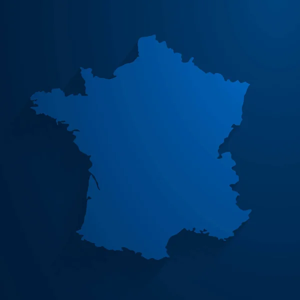 Einfacher blauer Kartenhintergrund für Frankreich, Vektor — Stockvektor