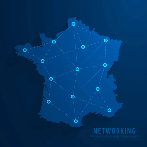 Simple azul Francia mapa de fondo, vector — Vector de stock