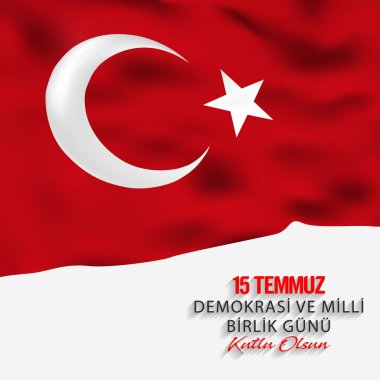 15 Temmuz, Mutlu Bayramlar Demokrasi Cumhuriyeti türkiye kutlama arka planı (Türkçe Konuşma: 15 Temmuz Demokrasi ve Milli Birlik Gunu) , vektör