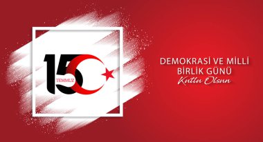 15 Temmuz, Mutlu Bayramlar Demokrasi Cumhuriyeti Türkiye kutlamaları arka plan, yeni logo, vektör
