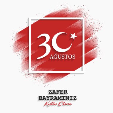 Türkiye'nin 30 Ağustos zafer günü, kutlama arka plan, vektör afiş, (Türkçe konuşma: 30 Agustos Zafer Bayrami)
