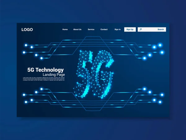 Global Network Technology Landing Page Interface Διάνυσμα Εικονογράφηση Eps Αρχείο — Διανυσματικό Αρχείο