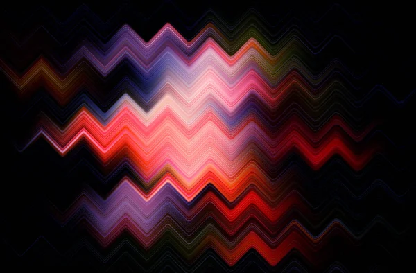 Abstract Zigzag Light Effect Vibrant Colors Dark Backgrounds Luminous Multi — Stock Photo, Image