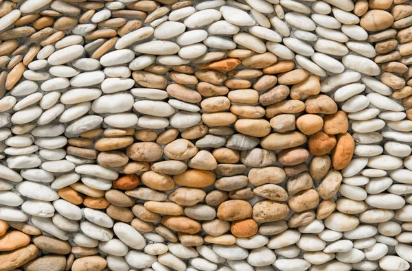 Fondos Texturizados Piedras Guijarros Forma Redonda Pared Utilizada Para Decoración —  Fotos de Stock