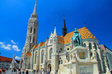 Macaristan Budapest.Hungarian mimari başkenti. Muhteşem Katolik aziz Matthias Kilisesi Gotik tarzı, Europe