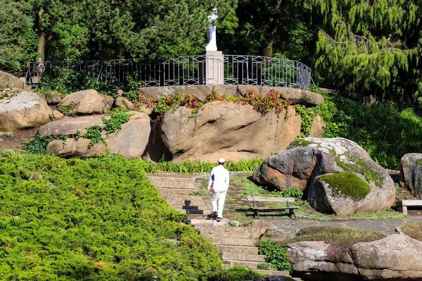 Uman Oekraïne Een Jonge Jongen Een Jood Hasid Wandelingen Het — Stockfoto