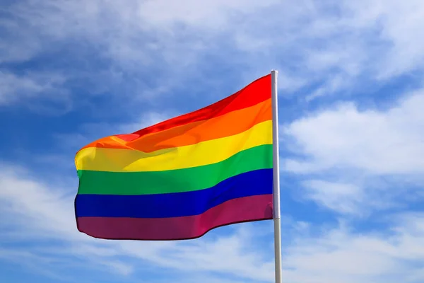 Bandera Realista Del Arco Iris Una Organización Lgbt Ondeando Contra — Foto de Stock