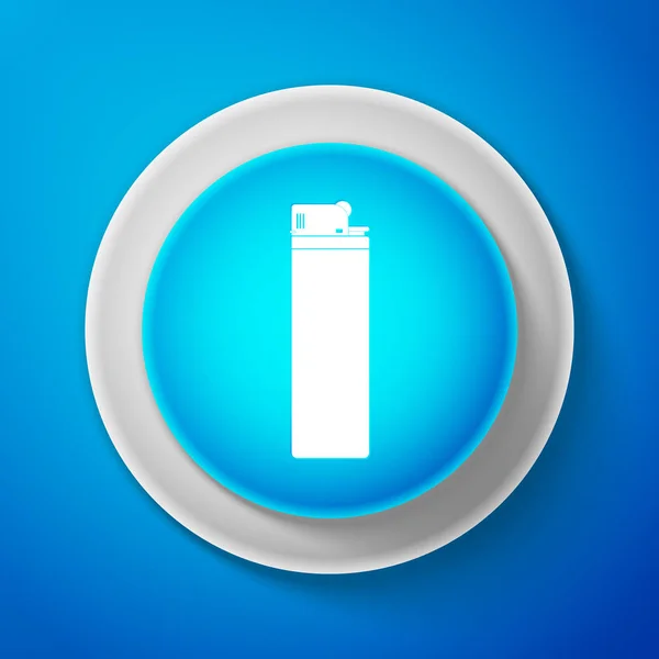 Icône Briquet blanc isolé sur fond bleu. Cercle bouton bleu avec ligne blanche. Illustration vectorielle — Image vectorielle