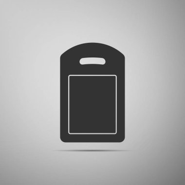 Gri arka plan üzerinde izole kesme kurulu simgesi. Doğrama Kurulu sembolü. Düz tasarım. Vektör çizim