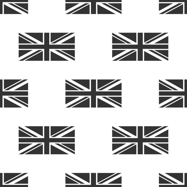 Bandeira da Grã-Bretanha ícone sem costura padrão no fundo branco. Bandeira do Reino Unido. Assinatura oficial da bandeira do Reino Unido. Símbolo britânico. Design plano. Ilustração vetorial —  Vetores de Stock