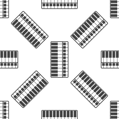 Abaküs simgesi Dikişsiz desen beyaz arka plan üzerinde. Geleneksel sayım çerçeve. Eğitim işareti. Matematik okul. Düz tasarım. Vektör çizim