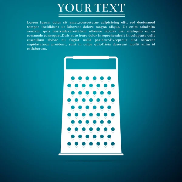 Rende simgesi üzerinde mavi arka plan izole. Mutfak sembolü. Düz tasarım. Vektör çizim