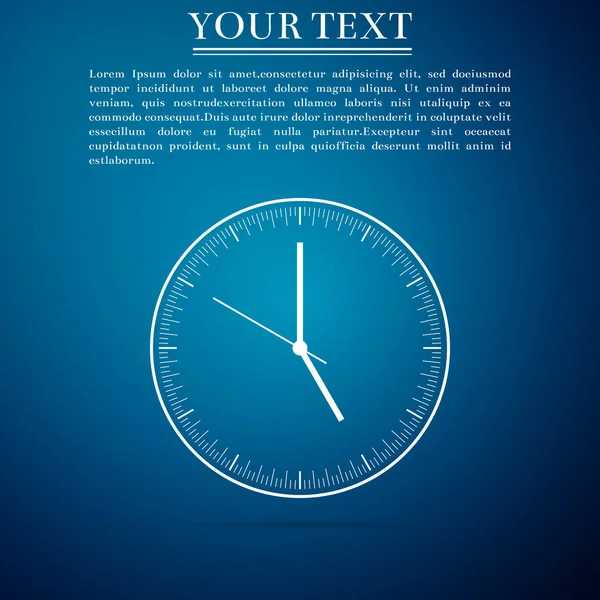 Saat simgesi üzerinde mavi arka plan izole. Saat simgesi. Düz tasarım. Vektör çizim