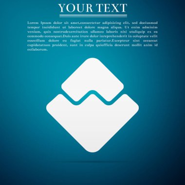 Cryptocurrency sikke üzerinde mavi arka plan izole dalgalar simgesi. Fiziksel bit sikke. Dijital para. Altcoin sembolü. Blockchain dayalı güvenli kripto para birimi. Düz tasarım. Vektör çizim