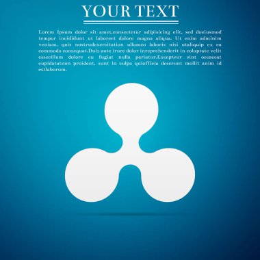 Cryptocurrency sikke üzerinde mavi arka plan izole dalgalanma Xrp simgesi. Fiziksel bit sikke. Dijital para. Altcoin sembolü. Blockchain dayalı güvenli kripto para birimi. Düz tasarım. Vektör çizim