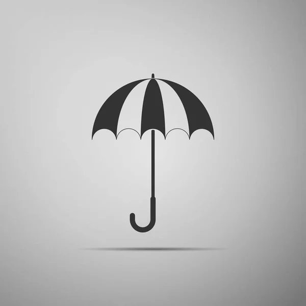 Klassisch elegant geöffnetes Schirmsymbol isoliert auf grauem Hintergrund. Regenschutzsymbol. flache Bauweise. Vektorillustration — Stockvektor