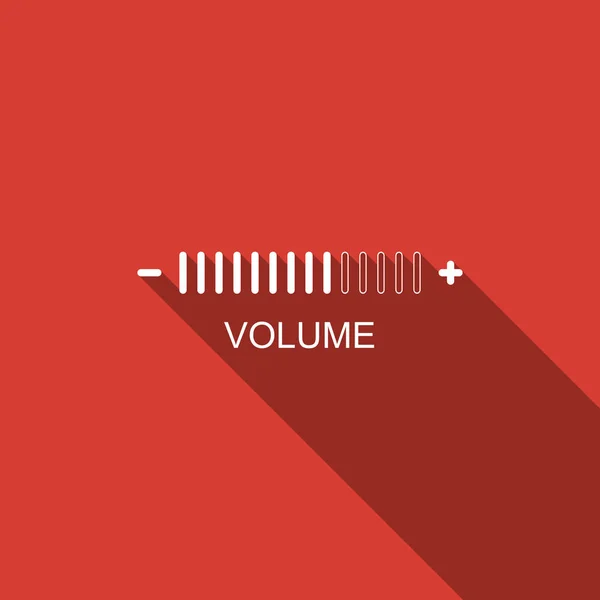 Icono de ajuste de volumen aislado con sombra larga. Diseño plano. Ilustración vectorial — Archivo Imágenes Vectoriales