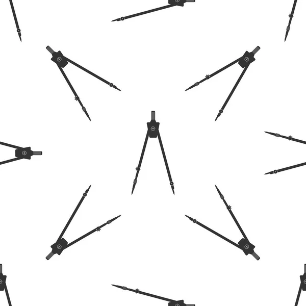 Zeichnung Kompass-Symbol nahtlose Muster auf weißem Hintergrund. Kompasse. Zeichen- und Lehrwerkzeuge. geometrisches Instrument. Bildungszeichen. flache Bauweise. Vektorillustration — Stockvektor
