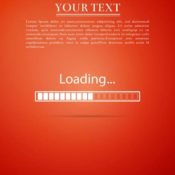 ऑरेंज पृष्ठभूमि पर अलग प्रतीक लोड कर रहा है. प्रगति पट्टी प्रतीक. फ्लैट डिजाइन। वेक्टर इलस्ट्रेशन — स्टॉक वेक्टर
