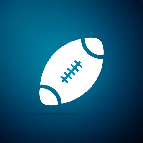 Ícone de bola de futebol americano isolado no fundo azul. Design plano. Ilustração vetorial — Vetor de Stock