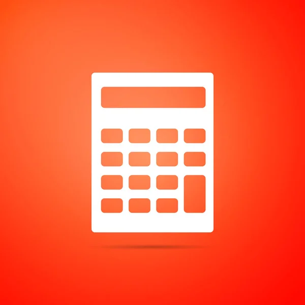 Calculator icon isolated on orange background. Accounting symbol. Business calculations mathematics education and finance. Flat design. Vector Illustration — Stock Vector