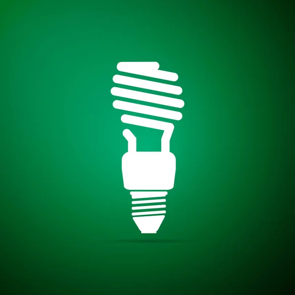 Úsporná žárovka ikonu izolované na zeleném pozadí. Plochý design. Vektorové ilustrace — Stockový vektor