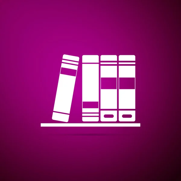 紫色の背景に分離されたペーパーおよび文書のアイコンと office フォルダー。アーカイブ フォルダーのサイン。フラットなデザイン。ベクトル図 — ストックベクタ