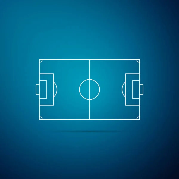 Terrain de football ou icône de terrain de football isolé sur fond bleu. Design plat. Illustration vectorielle — Image vectorielle