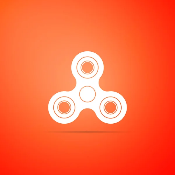 Fidget spinner icono aislado sobre fondo naranja. El estrés alivia el juguete. Spinner mano de moda. Diseño plano. Ilustración vectorial — Vector de stock