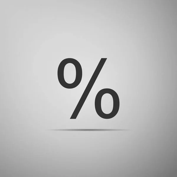 Porcentaje de símbolo icono de descuento aislado sobre fondo gris. Porcentaje de venta - etiqueta de precio, etiqueta. Diseño plano. Ilustración vectorial — Vector de stock