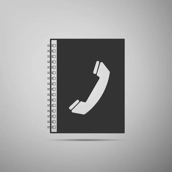 Telefoonboek pictogram geïsoleerd op een grijze achtergrond. Adresboek. Telephone directory. Platte ontwerp. Vectorillustratie — Stockvector