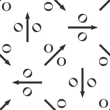 Ok simgesi Dikişsiz desen beyaz arka plan üzerinde arttı. Artan yüzde işareti. Düz tasarım. Vektör çizim