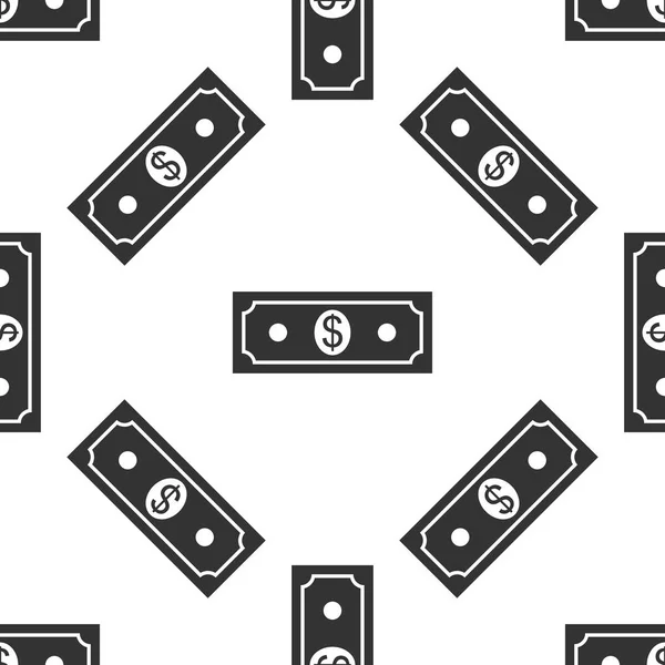 紙のお金米ドル現金分離アイコン白背景にシームレスなパターンです。ドル紙幣の記号。フラットなデザイン。ベクトル図 — ストックベクタ
