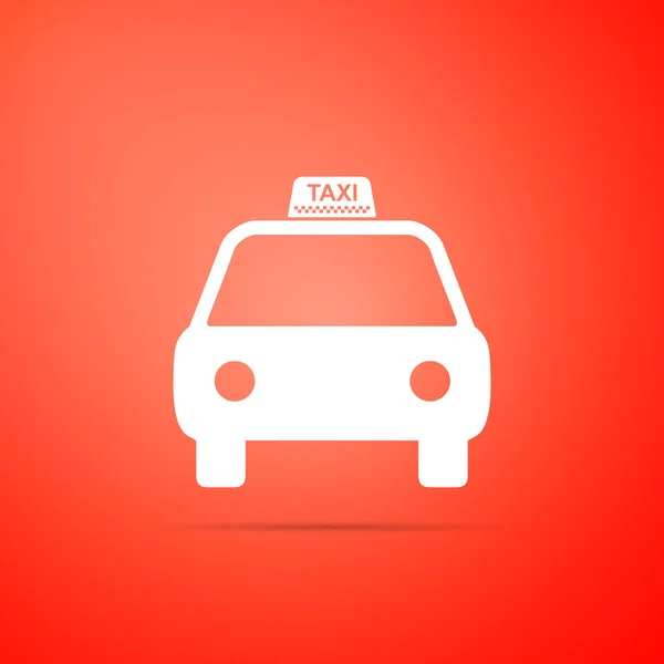 Taxi coche icono aislado sobre fondo naranja. Diseño plano. Ilustración vectorial — Vector de stock