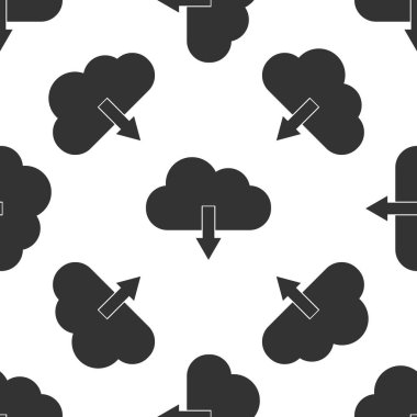 Bulut izole izole simgesi Dikişsiz desen beyaz zemin üzerine indir. Düz tasarım. Vektör çizim