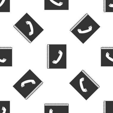 Beyaz arka plan üzerinde telefon rehberi izole simgesi seamless modeli. Adres defteri. Telefon rehberi. Düz tasarım. Vektör çizim