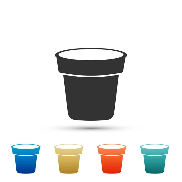 Ícone de vaso de flores isolado no fundo branco. Definir elementos em ícones coloridos. Design plano. Ilustração vetorial — Vetor de Stock