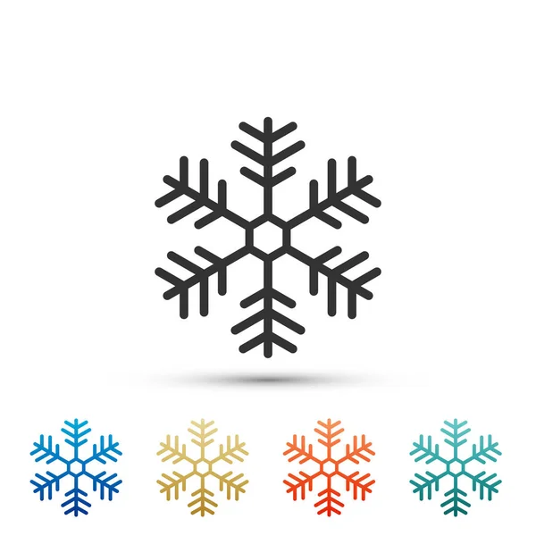 Snowflake icon isolated on white background. Set elements in colored icons. Set elements in colored icons. Flat design. Vector Illustration — Stock Vector