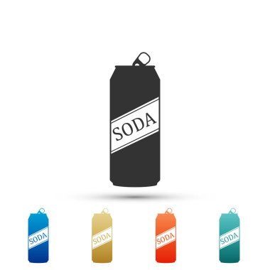 Soda simgesi beyaz arka plan üzerinde izole olabilir. Renkli simgeler kümesi öğeleri. Düz tasarım. Vektör çizim