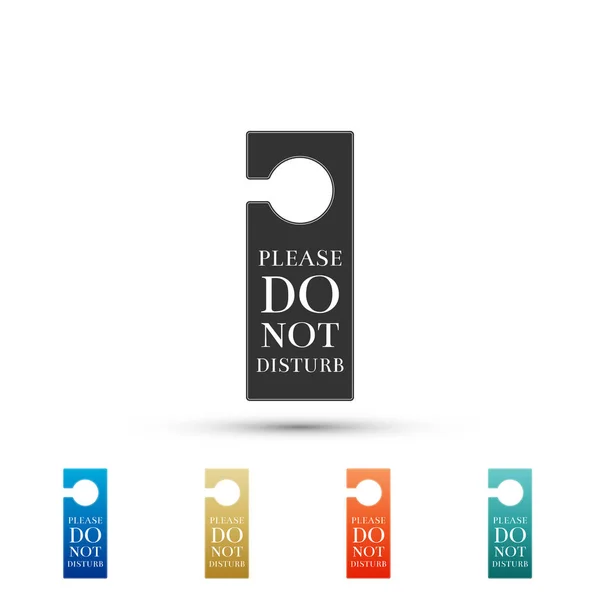 Please do not disturb icon isolated on white background. Hotel Door Hanger Tags. Set elements in colored icons. Flat design. Vector Illustration — Stock Vector