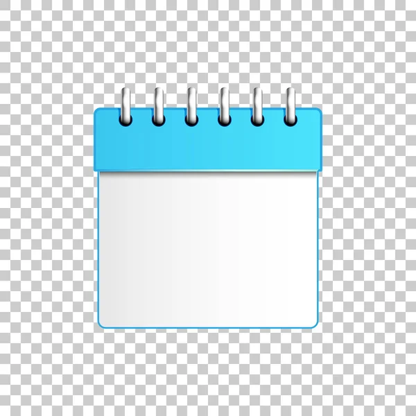 Realistyczne kalendarz niebieski na białym tle obiekt na przezroczystym tle. Ilustracja wektorowa — Wektor stockowy