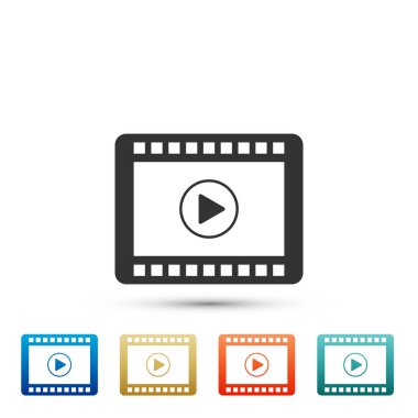 Oyun Video simgesi beyaz arka plan üzerinde izole. Renkli simgeler kümesi öğeleri. Düz tasarım. Vektör çizim