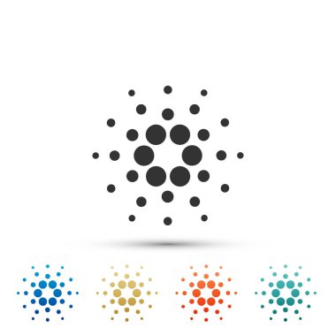 Cryptocurrency para Cardano Ada simgesi beyaz arka plan üzerinde izole. Fiziksel bit sikke. Dijital para. Altcoin sembolü. Blockchain dayalı güvenli kripto para birimi. Düz tasarım. Vektör çizim