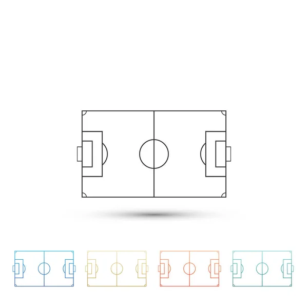 Terrain de football ou icône de terrain de football isolé sur fond blanc. Définir les éléments dans les icônes colorées. Design plat. Illustration vectorielle — Image vectorielle