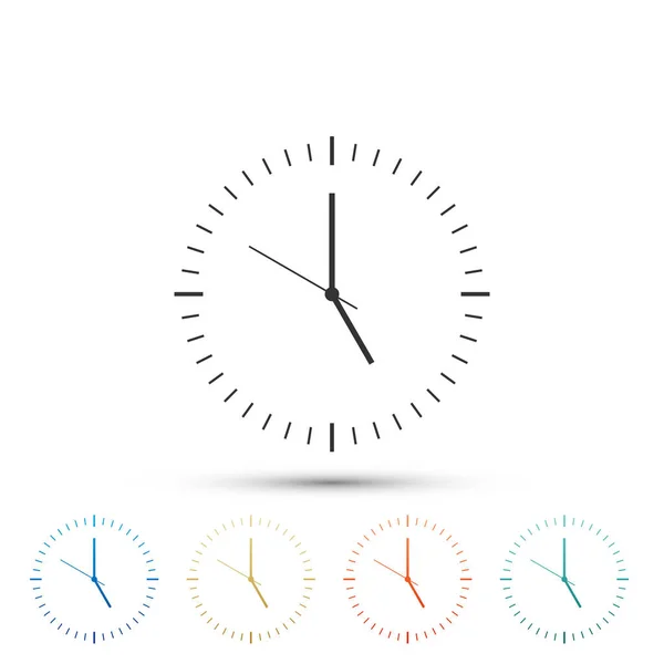 Clock icon isolated on white background. Time icon. Set elements in colored icons. Flat design. Vector Illustration — Stock Vector