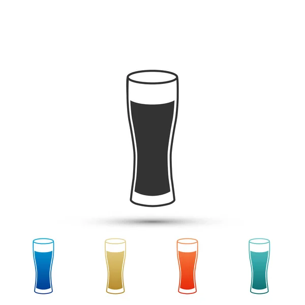 Glas Bier Symbol isoliert auf weißem Hintergrund. Elemente in farbigen Symbolen setzen. flache Bauweise. Vektorillustration — Stockvektor